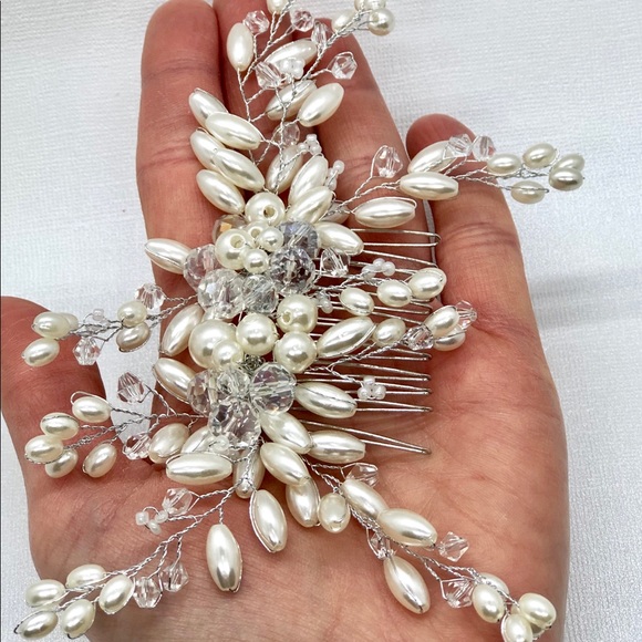 Accessories Crystal Pearl Bridal Hair Piece Comb Poshmark